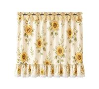 Rideaux de Cuisinière Cache-meuble de four champêtre à fleurs à liens | Cache Porte de Placard avec Attache en Haut Pour Propriétaires Décorateurs Locataires Maison Appartement Cuisine
