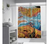 Rideaux de Douche à Abstraction colorée, Fluide Artistique, Rideaux de Douche pour Salle de Bain, décoration en marbre à Textures, Rideaux de Bain imperméables lavables 120 x 180 cm