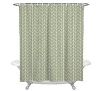 Rideaux de Douche à Texture géométrique Vert Sauge, Rideaux de Bain imperméables, décoration d'intérieur, Rideau de Salle de Bain de Luxe Moderne 120x280cm (47x110 Pouces)