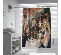 Rideaux de Douche Chauds et vifs Pierre Auguste Renoir Personnes Bonheur Salle de Bain Décor Hôtel Qualité Assez épais Rideau de Douche Set 80x180cm