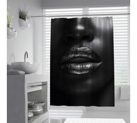 Rideaux de douche de mode W100xL180cm Moustiquaires antirouille tissu polyester en polyester femme africaine moustiquaire anti-moisissure imperméable à séchage rapide lavable pour salle de bain