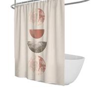 Rideaux de douche du milieu du siècle Rideaux de douche texturés à géométrie vieillie rideaux de bain à imprimer à la machine hydrofuge rideau de douche en tissu lavable avec crochets 100x200cm