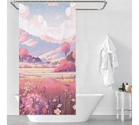 Rideaux de douche Flower Meadow Foothills en polyester épais, résistant à la moisissure et durable, imperméables et modernes, pour enfants, femmes et hommes, 90 x 180 cm (35,43 x 70,87 pouces)