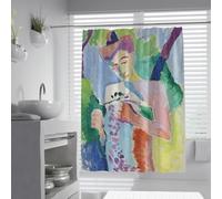 Rideaux de douche pour salle d’eau W150xL200cm Henri Matisse Portrait abstrait Bain rideau de baignoire antimoisissure séchage rapide protection de la confidentialité facile à nettoyer lavable