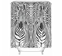 Rideaux de Douche zèbre pour Salle de Bain, Rideau de Douche Chic en Polyester pour Printemps été Automne Hiver 165 x 200 cm Noir Blanc