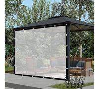 Rideaux de patio imperméables en PVC transparent avec œillets personnalisables pour terrasse, pergola, véranda - Transparent - 4 x 4,5 m - Solution d'intimité extérieure
