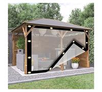 Rideaux de pergola imperméables - En polyéthylène haute transparence - Côtés de garage pliables pour porche/terrasse - 4 x 5 m - Couleur A - Solution d'intimité résistante aux intempéries