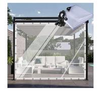 Rideaux de pergola transparents et imperméables - Panneaux latéraux robustes avec œillets pour jardin, terrasse, porche