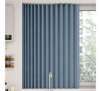 Rideaux de placard de cuisine bleus pour étagères, camping-cars et sous-sol, panneaux de porte coulissante, ensemble de protection de l'intimité avec rail 1 panneau (l 40 x 50 cm x H)