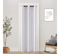 Rideaux de placard pour chambre à coucher, porte de placard, rideau de porte pour porte, intimité, imitation accordéon, à deux volets, œillets coulissants faciles à glisser pour garder la chaleur à