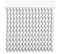 Rideaux de porte | 72 lanières en PVC et cadre en aluminium | Ideal pour l'intérieur et l'extérieur | Moustiquaire | Blanc-Gris | 210 * 90