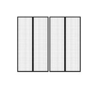 Rideaux de porte anti insectes 2 pcs avec aimants noir 200x80cm
