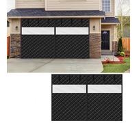 Rideaux de Porte de Garage pour L'hiver, Rideau de Porte Magnétique À Isolation Thermique, Couverture Kit D'Isolation D'Écran Inverno, Coupe-Vent Imperméable Phonique(Black,340x220cm)