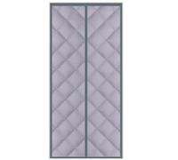 Rideaux De Porte Isolants Thermiques MagnéTiques D Rideau de porte magnétique coupe-vent en tissu Oxford thermique épais, couverture d'hiver isolante for portes chaudes(90x210cm Gray)