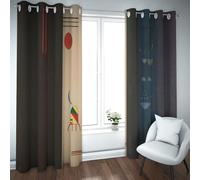 Rideaux de Porte occultants de Style Dessin animé Design géométrique Simple Peintures célèbres Impressions Rideaux de fenêtre Thermiques pour Le Salon Blocage de la lumière W175xL180cm 2 pièces