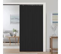 Rideaux de Porte occultants magnétiques en accordéon personnalisés pour cloisons de séparation, Chambres, salles de Bains, Salons-Black- W140cmxH240cm