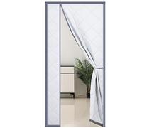 Rideaux de porte thermique pour l'hiver 39, 4 x78, 7 pouces côté ouverture auto-adhésive rideau de porte isolée froide et épreuve temporaire à l'épreuve du bruit pour le rideau isolé gris