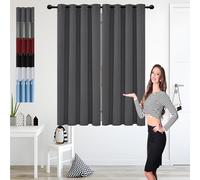 Rideaux de Qualité 200 x 70 cm 100% Polyester/Décoration/Anti Bruit/Lavable Draperies Intérieurs Modernes Entretien Facile,pour Salon, Gris Foncé