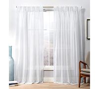 Rideaux de Rideaux exclusifs, en Polyester, Blanc d'hiver, 50 x 96 cm