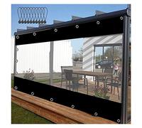 Rideaux de séparation d'extérieur imperméables en PVC transparent pour pergola, patio, porche et tonnelle, panneaux latéraux transparents, résistants aux intempéries, bâche noire transparente, 270 x