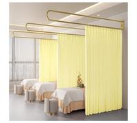 Rideaux de séparation d'intimité jaunes - Séparateur de pièce mural en forme de U pour salon de beauté - 230 cm de long