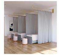 Rideaux de séparation en forme de U gris à fixation murale pour salon de beauté et salon - Kit de séparation à suspendre pour plus d'intimité et de style - 230 cm
