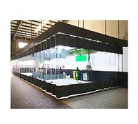 Rideaux de séparation industriels, Pergola Garage Imperméable Bâche Rideau Cloison Transparente pour Les ateliers de menuiserie Lavage Zones de Travail, sur Mesure (Couleur : Gray Side, Taille : 4X3