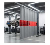 Rideaux De Soudage Avec Fenêtre Rouge, Rideau De Séparation Industriel Barrières Ignifuges Pour Garage Atelier, Revêtement En Silicone Et Fibre De Verre(7X3 M)