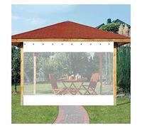 Rideaux de terrasse transparents en vinyle résistant aux intempéries avec œillets pour pergolas, porches et tonnelles, 2 x 2 m, motif épissure transparente