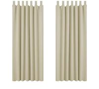 Deconovo Lot de 2 Rideaux Chambre à Pattes Rideau Occultant Thermique Anti Froids Isolant Enfant 140x210cm Beige Foncé