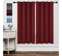 Rideaux Décoratifs 110 x 70 cm 100% Polyester/Décoration/Anti Bruit/Lavable Decoration Rideaux Anti UV Decoration Chambre,pour Salon, Rouge