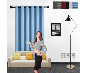 Rideaux Décoratifs 95 x 130 cm Rideau Occultant avec Œillets Draperies Intérieurs Modernes Lumiere Anti UV Decoration,pour Salon, Bleu Ciel