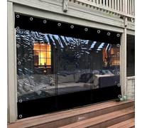 Rideaux d'extérieur à fermeture éclair avec panneaux latéraux transparents et imperméables pour jardin, pergola, terrasse, tonnelle, rideaux imperméables avec œillets, 1 x 0,8 m
