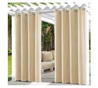 Rideaux d'extérieur coupe-vent de qualité supérieure - Panneaux occultants imperméables pour patio, porche et pergola - Bloque le soleil et la chaleur - Séparateur d'intimité - Beige 167,6 x 320 cm (1