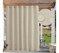 Rideaux d'extérieur coupe-vent de qualité supérieure pour terrasse, rideaux occultants imperméables avec œillets en haut et en bas, rideau pour tonnelle, porche, tailles personnalisables, 1 panneau