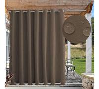Rideaux d'extérieur coupe-vent de qualité supérieure pour terrasse, rideaux occultants imperméables avec œillets en haut et en bas, rideau pour tonnelle, porche, tailles personnalisables, 1 panneau