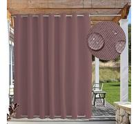Rideaux d'extérieur coupe-vent de qualité supérieure pour terrasse, rideaux occultants imperméables avec œillets en haut et en bas, rideau pour tonnelle, porche, tailles personnalisables, 1 panneau