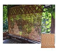 Rideaux d'extérieur en bambou imperméables rétro avec protection UV - Stores romains en paille - Parfait pour pergolas, jardins, cloisons intérieures