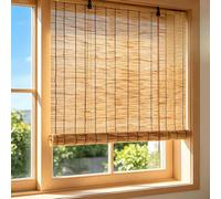 Rideaux d'extérieur en Bambou, Pare-Soleil enroulables for Cour/Cuisine, combinant Ombre et Protection/décoration de la Vie privée, Fonctions de Protection Solaire(W100xH120cm)