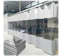 Rideaux d'extérieur en vinyle transparent pour balcon, porche, abri d'auto, panneaux latéraux en plastique PVC, résistants aux intempéries et à la poussière, anti-âge, gris, 2,8 x 3,5 m