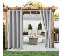 Rideaux d'extérieur imperméables 132 x 183 cm pour terrasse, balcon, porche, design élégant, résistant aux UV, protection de l'intimité pour espaces extérieurs