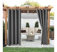 Rideaux d'extérieur imperméables 137 x 183 cm pour terrasse, balcon et porche, rideaux durables pour protection de l'intimité et du soleil, idéal pour les espaces de vie extérieurs