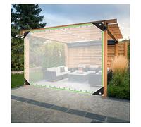 Rideaux d'extérieur imperméables avec œillets de 0,5 mm d'épaisseur, matériau durable, idéal pour patio, jardin et terrasse, couleur transparente, 6 x 6 m