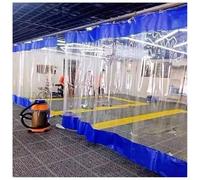 Rideaux d'extérieur imperméables avec œillets et Crochets, Rideaux en Vinyle pour terrasse, bâche Transparente pour Gazebo, Rideaux séparateurs de Garage 0,6 mm(Blue,4x3m/13x9.8ft)