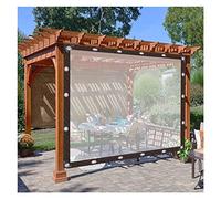 Rideaux d'extérieur imperméables avec œillets - Panneaux latéraux en PVC pour jardin, terrasse, porche, auvent personnalisable, couleur transparente, 4 x 5 m