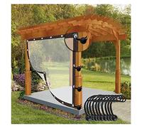 Rideaux d'extérieur imperméables de qualité industrielle avec œillets, taille personnalisable, 5 x 6 m, séparateurs transparents pour tonnelle, porche, pergola, idéal pour terrasse, intimité et