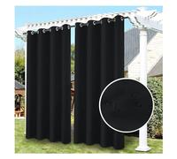 Rideaux d'extérieur imperméables de qualité supérieure pour terrasse - Rideaux d'intimité à œillets épais pour pergola, porche, tonnelle et terrasse - 1 pièce, noir, 167,6 x 121,9 cm, design résistant