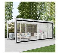 Rideaux d'extérieur imperméables en PVC durable avec perforations personnalisables, transparent, 1,4 x 5 m, résistant aux intempéries, pour pergola et jardin