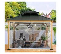 Rideaux d'extérieur imperméables en PVC transparent résistant aux UV et aux intempéries, panneaux latéraux personnalisables, 2,10 x 2,50 m pour une protection ultime