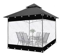 Rideaux d'extérieur imperméables en vinyle avec œillets - Panneaux latéraux en PVC pour isolation thermique - Facile à installer - Dimensions : 1 x 0,8 m à 2,8 x 3 m - 1,4 x 2,5 m